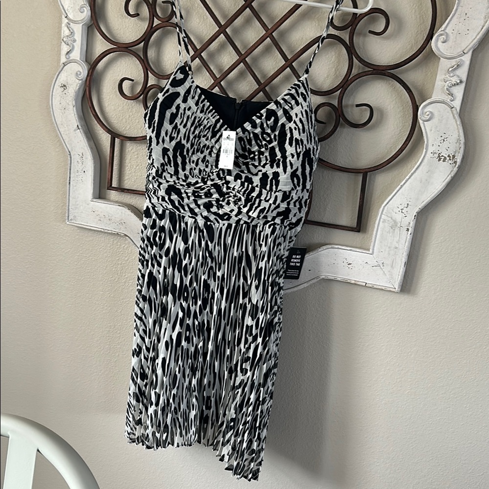 Black and White Animal Print Dress
